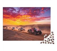 Offroad Rally Jigsaw Puzzle 1000 Pieces Recycled Paper Racing Trucks Jigsaw Puzzles Educational Game Challenge Fun Family Game for Adults And Age 10 52x38cm/1000pcs