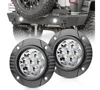 OFFROADTOWN 2PCS 5Inch 80W Round Flush Mount LED Pods Driving Lights Work Light Flush Lights Bar Super Bright Fog Light Off Road Lights for Truck Pickup UTV ATV SUV Boat 4x4 Car