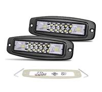 OFFROADTOWN Flush Mount LED Pods, 2pcs 7'' 96W Light Bar Flush LED Pods Spot Flood Combo Reverse Driving Lights Waterproof Bumper Light for Truck Pickup UTV 4x4 SUV Boat
