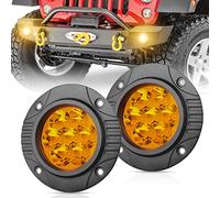 OFFROADTOWN Round Flush Mount LED Pods 2PCS 5Inch 80W Amber Fog Driving Light Flush LED Light Bar Super Bright Off Road Lights for Truck Pickup UTV ATV SUV Boat 4x4 Car