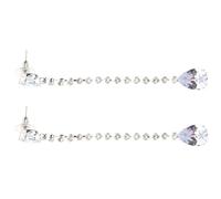 OFFSCH 1 Pair Long Dangle Earrings with Teardrop-shaped Alloy Pendant, Silver Colour, Anti-rust Feature and Long Serving Life, for Photo Taking or Dancing Party
