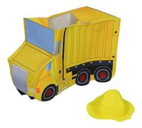 OFFSCH 1 Set Kids Construction Truck Outfit - Cartoon Dump Truck Costume with Yellow Hat for Toddlers Engineering Role Play Suit for Halloween Carnival Birthday Party Stage Performance (S-M)