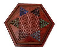 OFFSCH 1 Set Wooden Chinese Checkers Board Game Fun Family Game for Adults Enhance Critical Thinking Problem Solving Skills