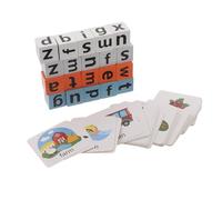 OFFSCH 1 Set Word Spelling Games, Matching Letter Game for Kids, Wooden Alphabet Blocks with Flashcards, Preschool Learning Activities Toys