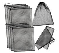 OFFSCH 10 Pcs Polyester Mesh Drawstring Bags for Sports Storage Lightweight Tear-Resistant Net Bags with Sliding Closure Multipurpose for Travel Clothes Camping