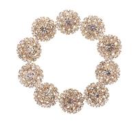 OFFSCH 10 Pcs Round Alloy Rhinestone Charms for DIY Hair Accessories Durable Shiny Embellishments for Party Decoration Everyday Wear and Gift Crafting