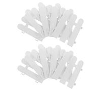 OFFSCH 10 Pcs White Decorative Plastic Fence with Round End Lightweight Portable Garden and Lawn Border Edging Easy DIY Assembly for Courtyard Fairy Gardens and Display Areas