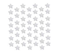 OFFSCH 100 Pcs Silver Pentagram Wood Discs Thick Smooth DIY Crafting Tools for Boys Educational Math Learning Props with Hole for Hanging and Teaching Supplies
