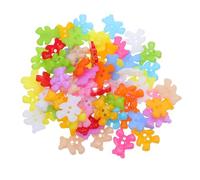 OFFSCH 100pcs Cartoon Bear Buttons Cute Animal Sewing Fasteners Plastic Buttons for Crafts Scrapbooking Painting Bear Accessories