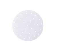 OFFSCH 100pcs Circular Perforated Steamer Paper Liners 9-inch 23cm White Anti-Sticking Parchment for Air Fryer Cooking Steaming Basket Vegetables Dim Sum