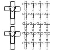 OFFSCH 100pcs Heart Cross Paper Clips, Jesus Bible Stuff Bookmark Journaling Memo Planner Fasteners - Bible Study Supplies, Christian Black