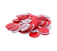 OFFSCH 100pcs Plastic Id Tags Round Hole Hanging Key Labels for Home Office Garage Number Marking Identification Plates