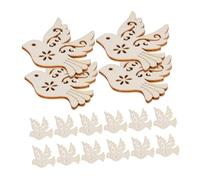 OFFSCH 100pcs Unfinished Wood Dove Ornaments Hollow Cutout Wooden Bird Shapes for Painting Crafts Natural Wooden Peace Doves Hanging Decorations for Home and Office