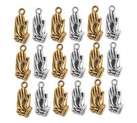 OFFSCH 100PCS Vintage Alloy Prayer Charms for DIY Jewelry Making Hands Pendant Charms for Bracelets Necklaces and Earrings Durable Travel Friendly Craft Supplies Gold Silver