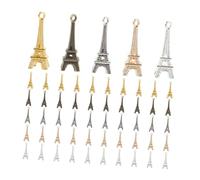 OFFSCH 100pcs Vintage Eiffel Tower Charms Retro Alloy Pendants for DIY Jewelry Making Keychains Necklaces French Style Craft Supplies with Mixed Antique Colors