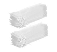 OFFSCH 100Pcs White Organza Bags with Drawstring Lightweight Fan Storage Pouches for Packaging Wedding Party Favor and Item Packing