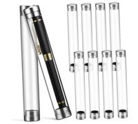 OFFSCH 10pcs Acrylic Cylindrical Pen Box for Office School Supplies Pen Storage Containers Lid for Collection and Display