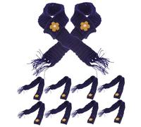 OFFSCH 10pcs Adjustable Mini Knitted Cotton Scarves Decorative Accessories for Dolls Wine Bottles Candy Jars DIY Party Favor in Navy Blue
