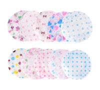 OFFSCH 10pcs Bath Caps Shower Hat Waterproof Hair Protective Caps for Women Ladies Mixed Style
