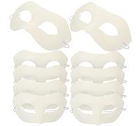 OFFSCH 10Pcs Blank Paper Art Masks for Diy Crafting Unpainted Half Masks for Masquerade Cosplay and Party Decorations