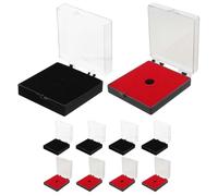 OFFSCH 10pcs Coin Display Case With Lid - Portable Medal Holder Single Plastic Badge Box For Sports Award Ceremony Keepsake Protection Velvet Jewelry Organizer