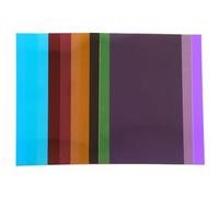 OFFSCH 10Pcs Colored PVC Light Filters Transparent Gel Sheets for Stage Lighting Photo Video Theater with Pink Purple Overlays for Dyslexia Reading Aid