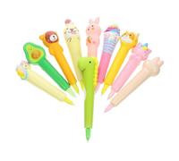 OFFSCH 10Pcs Cute Cartoon Gel Writing Pens Multi Function Stress Relief Slow Rising Pens for Students with Bright Colors and Elastic Plastic for School and Office Use
