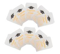 OFFSCH 10pcs Graduation Themed Treat Bags White Paper Party Packaging Bags for Candy Cookies Prizes Stable Craft Wrapping for Season Celebration