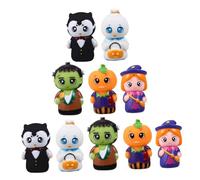 OFFSCH 10pcs Halloween Cartoon Finger Puppets for Imaginative Play PVC Hand Puppets Parent Game Birthdays Easter Christmas