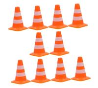 OFFSCH 10Pcs Mini Traffic Cones Roadblocks for Pretend Play Early Learning Safety Education Interactive Model Accessories for Sand Table DIY