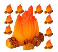 OFFSCH 10pcs Miniature Bonfire Model Bright Realistic Fake Campfire for DIY Micro Landscape Party Decoration Gardening Craft Accessories