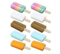 OFFSCH 10pcs Miniature Ice Cream Toys: Dollhouse Colorful Ice-Lolly Simulation Food Accessories - Pretend Dessert Playset For Kids Pretend Play