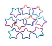 OFFSCH 10pcs Pentacle Shaped Keychain Rings Iron Keyring Clips for Crafts and Key Organization Lightweight Compact Design Smooth Elegant Style for Creative DIY Accessories