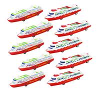 OFFSCH 10Pcs Pull Back Plastic Cruise Ship for Gliding Vehicle Models with Random Patterns Easy Grip Educational for Imaginative Play