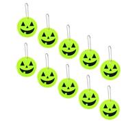 OFFSCH 10Pcs Reflective Pumpkin Pendants for Night Riding Safety Fluorescent Yellow Halloween Decorations Reflect Light Pendants for Backpacks Key Rings and Bags