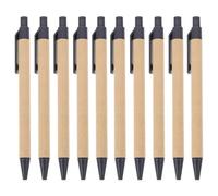 OFFSCH 10pcs Retractable Ballpoint Pens Bulk for Classroom and Daily Use Portable School Writing Pens with Smooth Ink Eco-friendly Kraft Paper Barrel for Office and Study