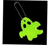 OFFSCH 10pcs Super Reflective Ghost Pendants for Backpacks Night Ride Safety Warning Halloween Party Decor Hanging Key Rings for Bags and Mobile Phones