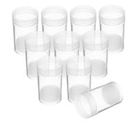 OFFSCH 10pcs Transparent Plastic Coin Storage Tubes with Airtight Seal Space-Saving Cylindrical Containers for Coin Collectors Moistureproof Holders Multipurpose Storage Buckets for