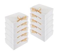 OFFSCH 10pcs White Wedding Proposal Boxes with Ribbon 350g Cardboard Boxes with Lid Small Paper Storage for Maid of Honor Festival and Present Wrapping