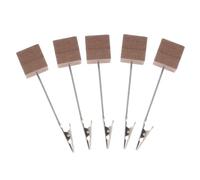 OFFSCH 10pcs Wooden Note Clamps with Wide Base Stable Card Memo Holders for Photos Messages Table Numbers and Notes Vintage Style Household and Office Desk Display Clips