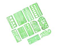 OFFSCH 11pcs Plastic Geometric Drawing Ruler Template Lightweight Measuring Stencil for School Art Design Architecture DIY Drafting and Building Form Work Tools