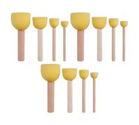 OFFSCH 12 Pcs Sponge Painting Brush with Wooden Handles for Round DIY Graffiti Tools in Lightweight and Washable Paint Sponges for Crafting and Art Activities
