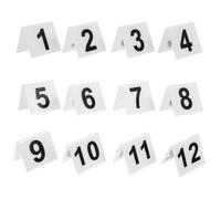 OFFSCH 12pcs Acrylic Table Number Signs Markers for Detective Games Crime Scene Party Props Black White for Restaurant and Game Night Use