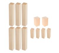 OFFSCH 12pcs Basswood Carving Blocks Set Natural Unfinished Wood Blocks 3 Sizes 10x2.5x2.5cm 15x2.5x2.5cm 10x5x5cm Wood Craft Cubes DIY Painting Woodcarving Projects Creative Arts