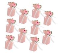 OFFSCH 12pcs Floral Candy Boxes with Ribbon for Shower Wedding Birthday Party Favors Vibrant Cardboard Treat Packaging for Chocolates and Small Gifts Romantic Decorative Gift Boxes