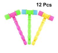 OFFSCH 12pcs Hammer with Squeaky Sound Plastic Knocking Hammers for Fun Educational Play for Boys and Party Favor and Outdoor Activity Random Color