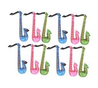 OFFSCH 12pcs Inflatable Saxophone Musical Instrument for Black Mouthpiece Safe Party Photo Booth Props Fun Interactive Play for Home School Outdoor Use Encourages Creativity