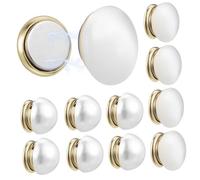 OFFSCH 12pcs Magnetic Veil Weights with Artificial Pearls Decorative Safety Buttons for Wedding Veils and Scarves Non Damaging Dress Weights with White and Cat Eye Stones Versatile
