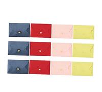 OFFSCH 12pcs Mini Kraft Paper Envelopes with Gold Heart Foil for VIP Member Cards and Gift Card Packing Eco Friendly Stationery for Weddings Birthdays Showers and Holiday Events