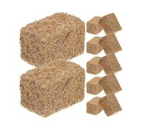 OFFSCH 12Pcs Miniature Simulation Hayrick Blocks 2X2X3Cm Mini Haystack Decor for Dollhouse Farm Scene DIY Accessories